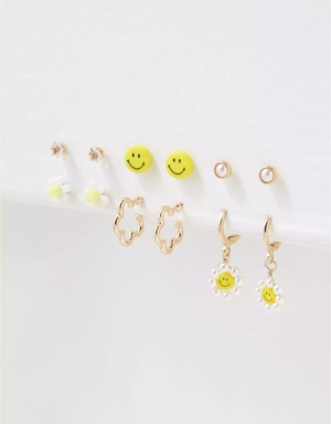 Bijoux American Eagle AEO Smiley Earring 6-Pack Jaune Femme | GGL-48043387